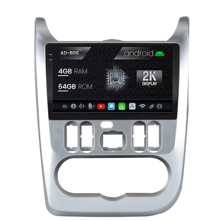 Navigatie Autodrop 2K Dacia Logan, Duster, Sandero (2009-2013), Android OS, S-Quadcore, 4GB RAM, 64GB ROM, 9.5 Inch - AD-BGS90042K, AD-BGRKIT367
