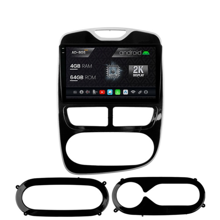 Navigatie Autodrop 2K Renault Clio IV (2012-2016), Android OS, S-Quadcore, 4GB RAM, 64GB ROM, 9.5 Inch - AD-BGS90042K, AD-BGRKIT369-1216