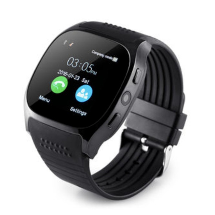 Часовник Smartwatch M26, Крачкомер, Известия (Facebook, WhatsApp), Bluetooth, Android, IOS, Черен