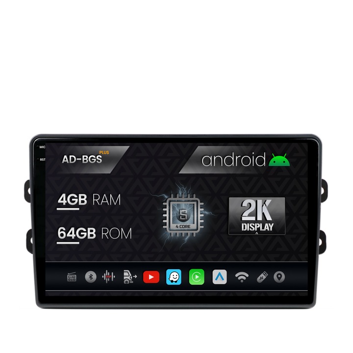 Navigatie Autodrop 2K Dacia, Renault, Android OS, S-Quadcore, 4GB RAM, 64GB ROM, 9.5 Inch - AD-BGS90042K, AD-BGRKIT383
