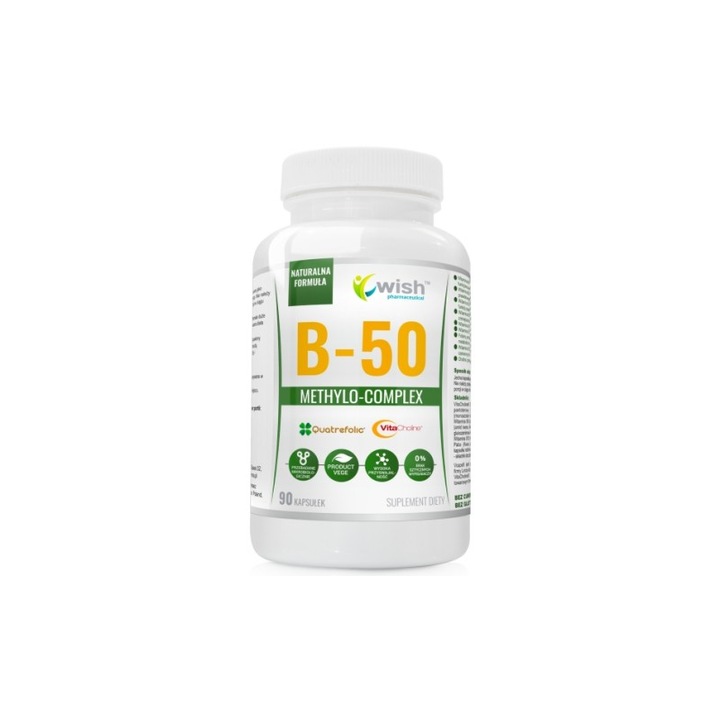 Vitamina B-50 - Complex vitamine grupa B, 90 Capsule, Wish