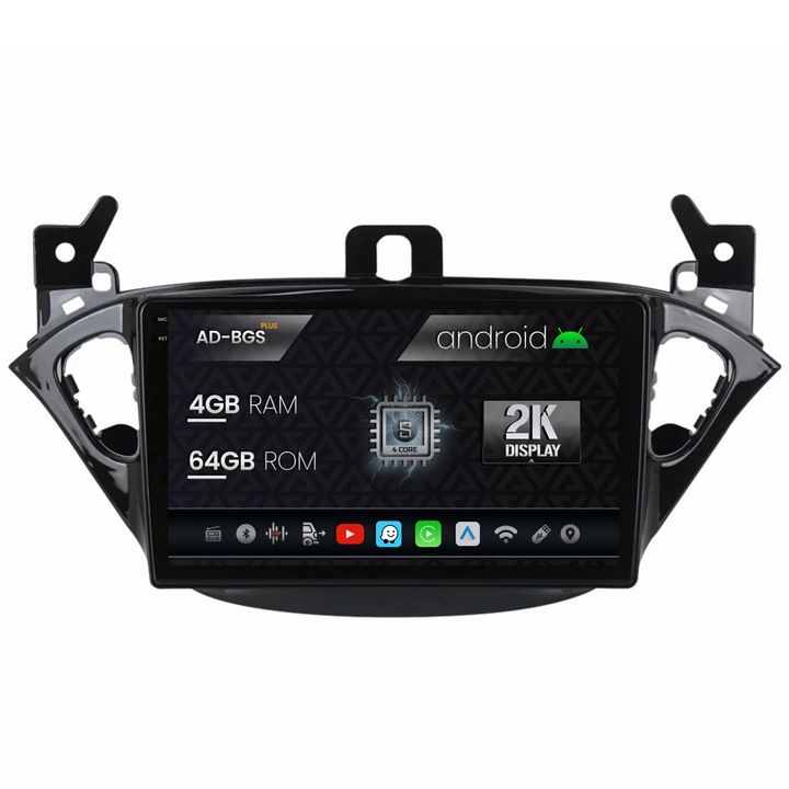 Navigatie Autodrop 2K Opel Corsa E, Adam (2013-2019), Android OS, S-Quadcore, 4GB RAM, 64GB ROM, 9.5 Inch - AD-BGS90042K, AD-BGRKIT387