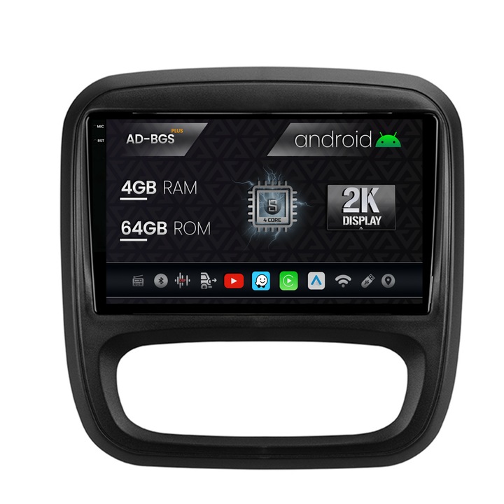 Navigatie Autodrop 2K Opel Vivaro, Renault Trafic, Fiat Talento (2014-2017), Android OS, S-Quadcore, 4GB RAM, 64GB ROM, 9.5 Inch - AD-BGS90042K, AD-BGRKIT389