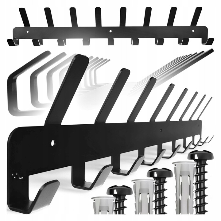 Suport De Perete Cu Accesorii De Montaj, Kanza, Material Otel Vopsit Electrostatic, Numar De Carlige 17, Utilizare Chei, Haine, Bijuterii, Prosoape Si Accesorii, Materiale De Inalta Calitate, Calitate Inalta A Executiei