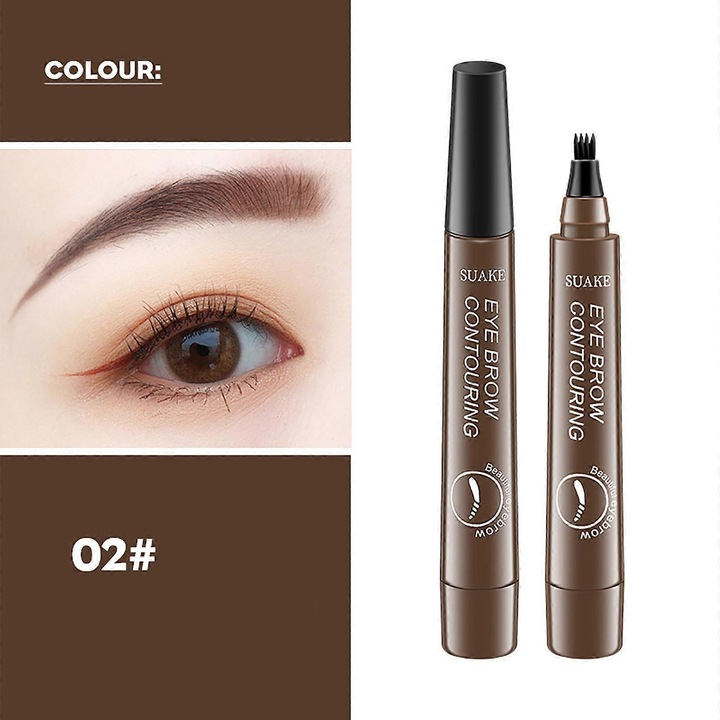 Creion sprancene microblading, 4 puncte, rezistent la apa, 2ml, culoare naturala, set de 1 buc.