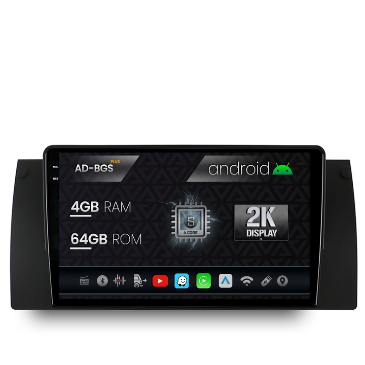 Navigatie Autodrop 2K BMW E39, E53, E38, Android OS, S-Quadcore, 4GB RAM, 64GB ROM, 9.5 Inch - AD-BGS90042K, AD-BGRKIT396