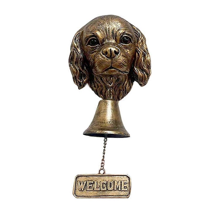 Clopot de bun venit pentru caini, Basset Hound, metal, 13x9.5x27cm