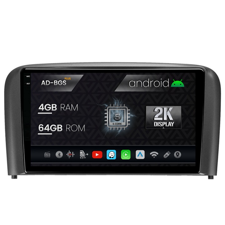 Navigatie Autodrop 2K Volvo S80 (1998-2004), Android OS, S-Quadcore, 4GB RAM, 64GB ROM, 9.5 Inch - AD-BGS90042K, AD-BGRKIT404