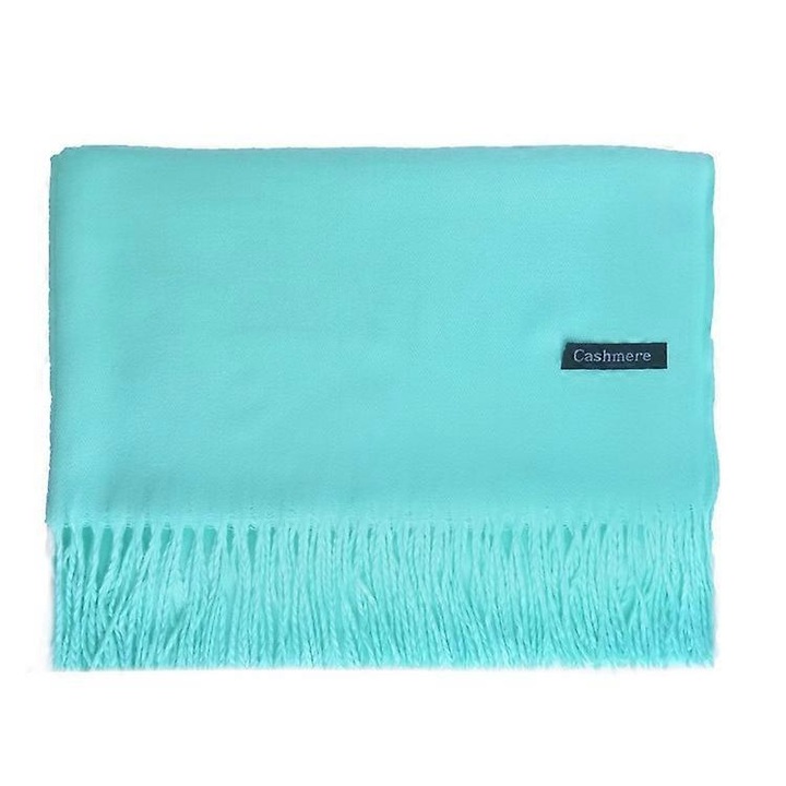 Esarfa din casmir pentru femei, 70x200cm, multicolor, groasa, cu ciucuri