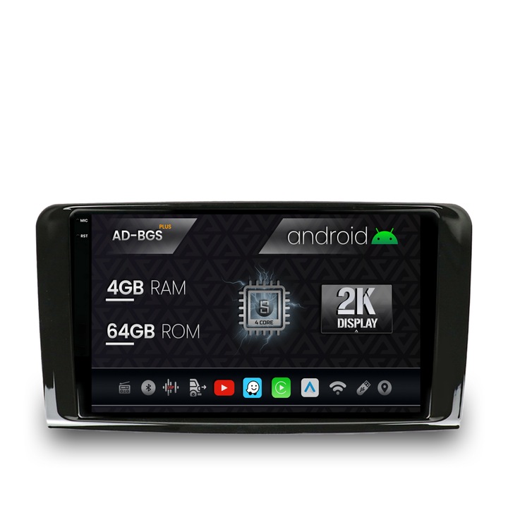 Navigatie Autodrop 2K Mercedes Benz ML W164, GL X164, Android OS, S-Quadcore, 4GB RAM, 64GB ROM, 9.5 Inch - AD-BGS90042K, AD-BGRKIT405