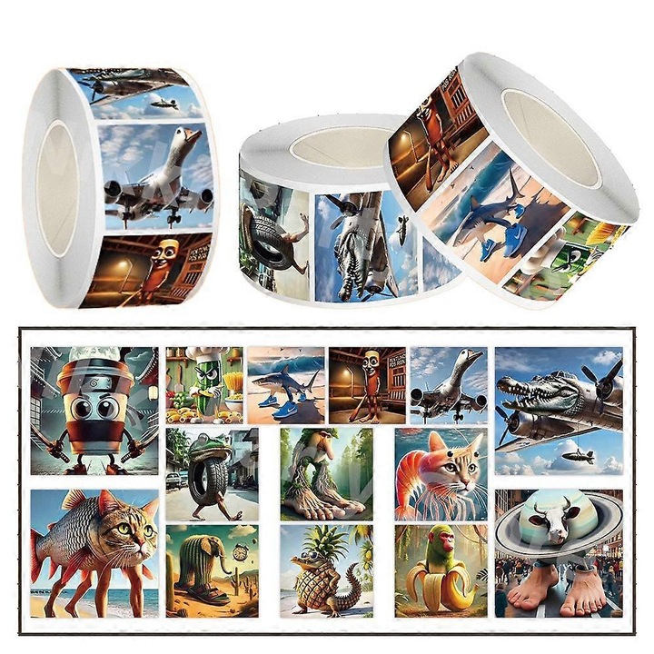 Комплект аксесоари за парти, Italian Brainrot, декорация за сватба, многоцветен, 108x180см, 10 чаши, 10 чинии, 20 салфетки, 10 подаръчни торбички.