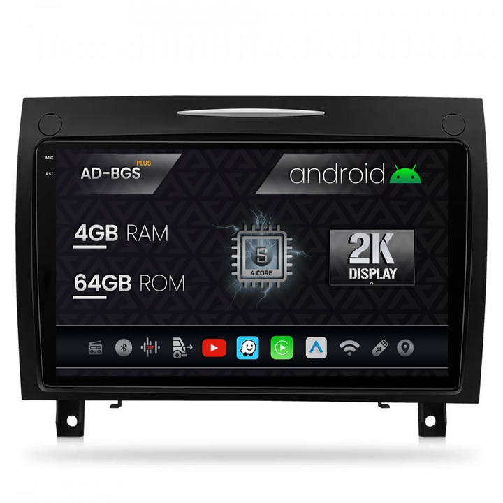 Navigatie Autodrop 2K Benz SLK (2006-2010), Android OS, S-Quadcore, 4GB RAM, 64GB ROM, 9.5 Inch - AD-BGS90042K, AD-BGRKIT406V2