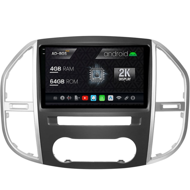 Navigatie Autodrop 2K Mercedes Benz Vito (2016, ), Android OS, S-Quadcore, 4GB RAM, 64GB ROM, 9.5 Inch - AD-BGS90042K, AD-BGRKIT407V3