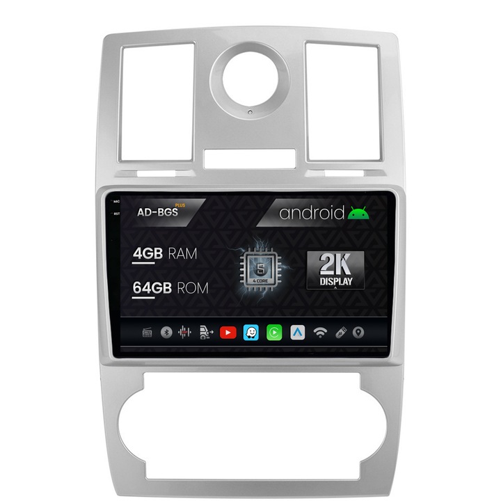 Navigatie Autodrop 2K Chrysler 300C (2004-2011), Android OS, S-Quadcore, 4GB RAM, 64GB ROM, 9.5 Inch - AD-BGS90042K, AD-BGRKIT421