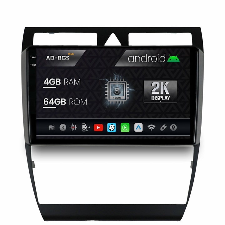 Navigatie Autodrop 2K Audi A6 (1999-2004), Android OS, S-Quadcore, 4GB RAM, 64GB ROM, 9.5 Inch - AD-BGS90042K, AD-BGRKIT429