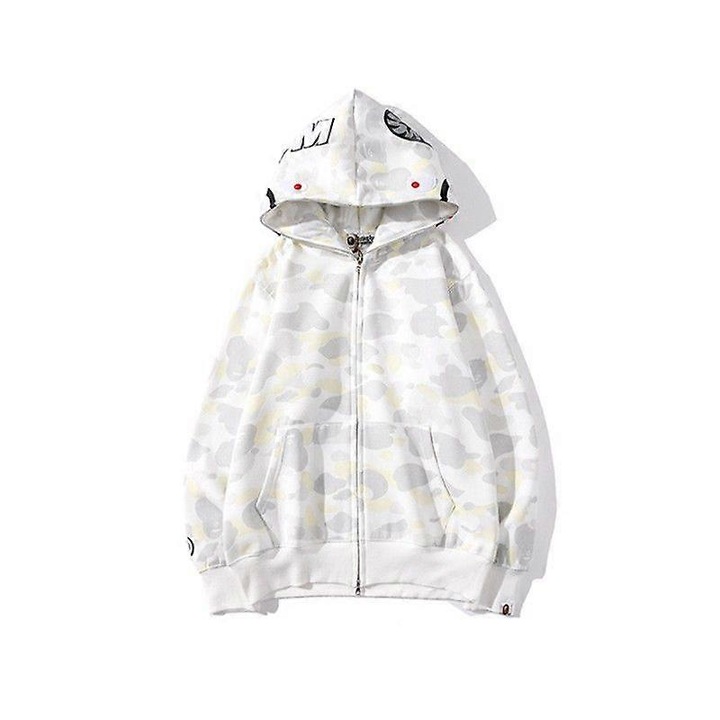 Hanorac copii, BAPE, 3D, gluga, alb