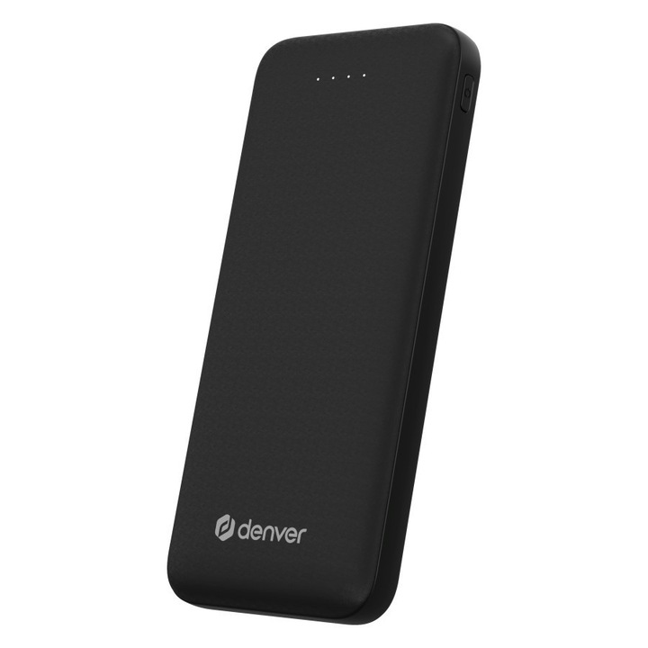 Power bank Denver PBS-10010B, 10 000 mAh, USB-A, 6,7x1,7x15cm, negru