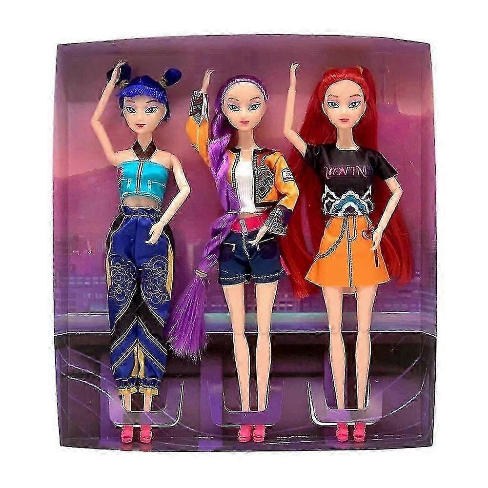 Set figurine K-Pop Demon Hunters, 3 piese, PVC, multicolor, 30 x