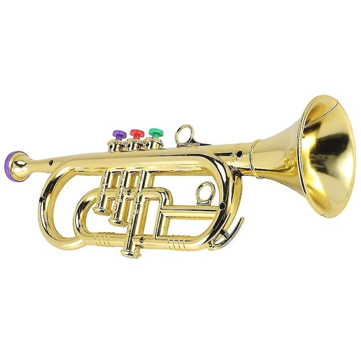 Játéktrombita, 3 hang, arany, 34x11x9cm