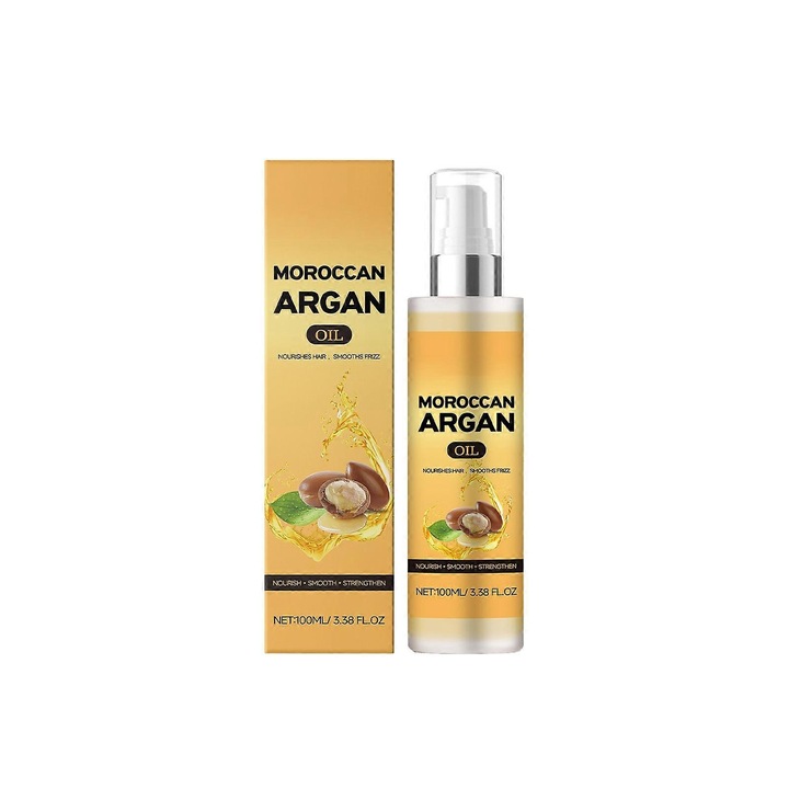 Serum de par cu ulei de argan marocan, 100ml, anti-frizz, reparare, pentru par uscat si deteriorat