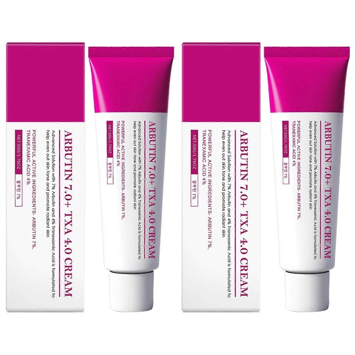 Arbutin 7% + Tranexámsav 4% arckrém, 2 db-os szett, 50g, pigmentfoltok korrigálására