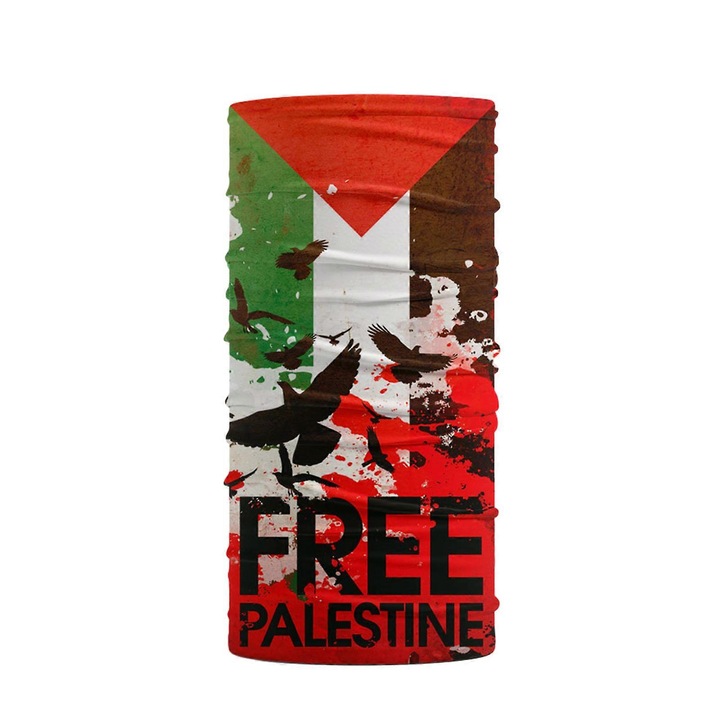 Nyaki maszk, multifunkcionális, 25x50cm, poliészter, többszínű, szabadtéri tevékenységekhez