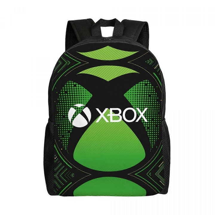Rucsac laptop, 16 inch, design gaming, imprimeu Xbox, capacitate mare, curele ajustabile, multicolor