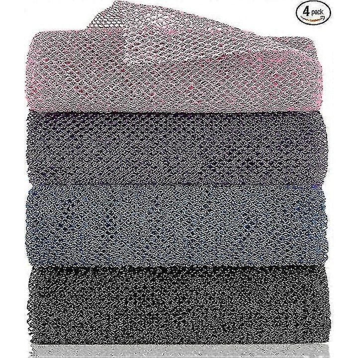 Afrikai hámlasztó fürdőszivacs készlet, 4 db, rugalmas, 30x80cm, sokszínű