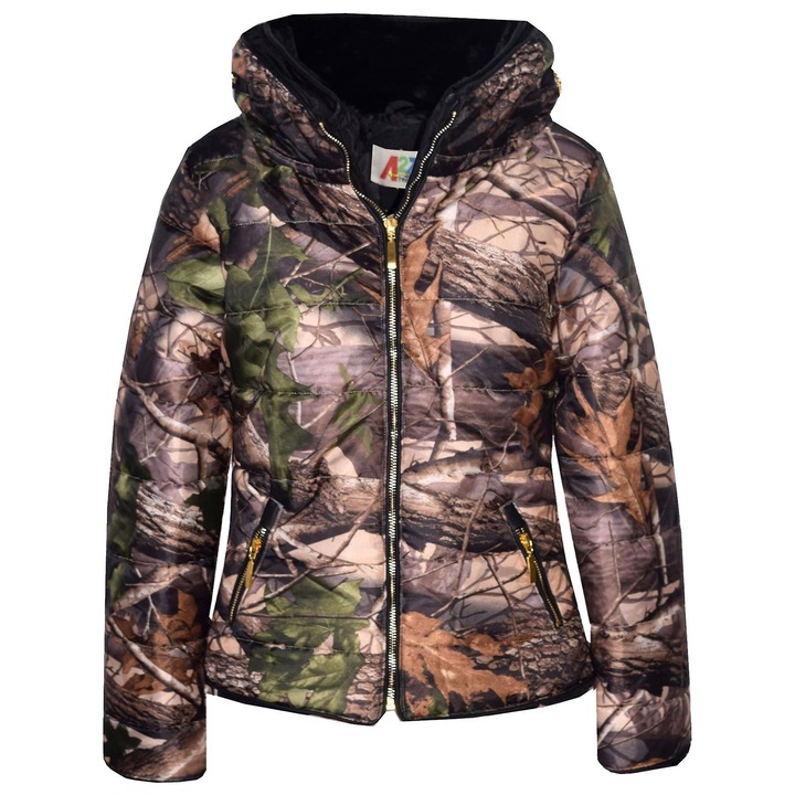 Geaca copii, gluga detasabila, doua buzunare, multicolor, poliester