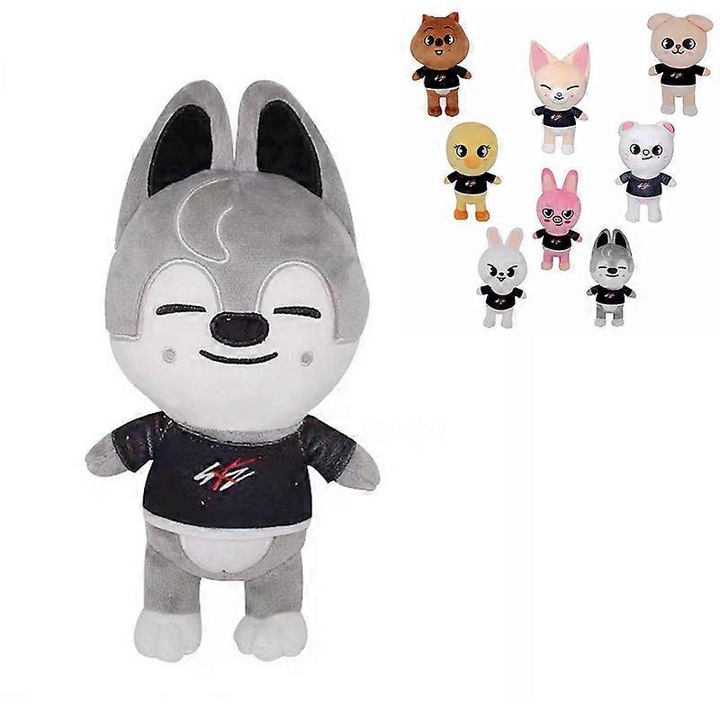 Jucarie de plus, Husky, 20cm, multicolor, set 1 buc