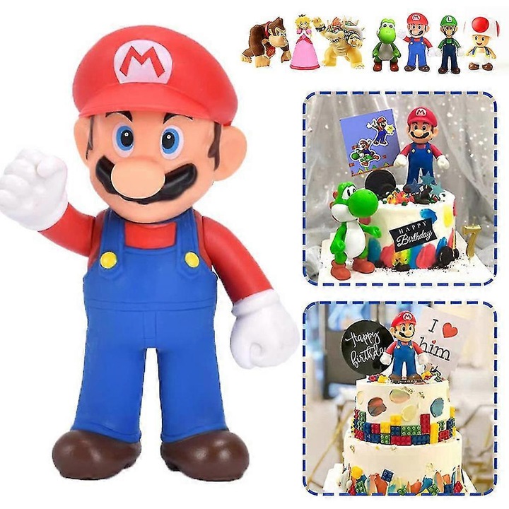Super Mario Bros figura, PVC, egyedi design, realisztikus részletek, többszínű, 1 darab