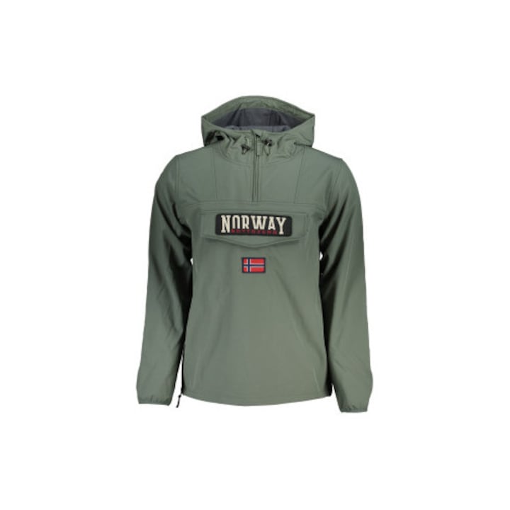 Jacheta Norway 1963 pentru barbati, Soft Shell cu gluga, verde, fermoar si buzunare, Verde