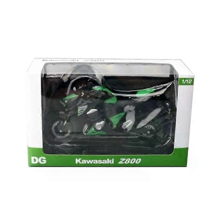 Модел играчка мотоциклет, Kawasaki Ninja Z800, метал, зелен, 1:12