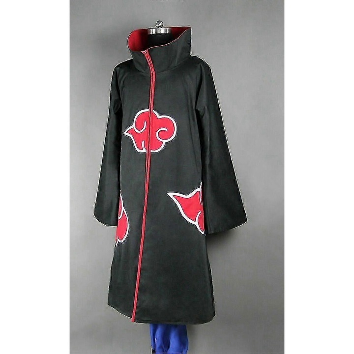 Pelerina Akatsuki Cosplay, negru cu nori rosii, cu masca Naruto, M