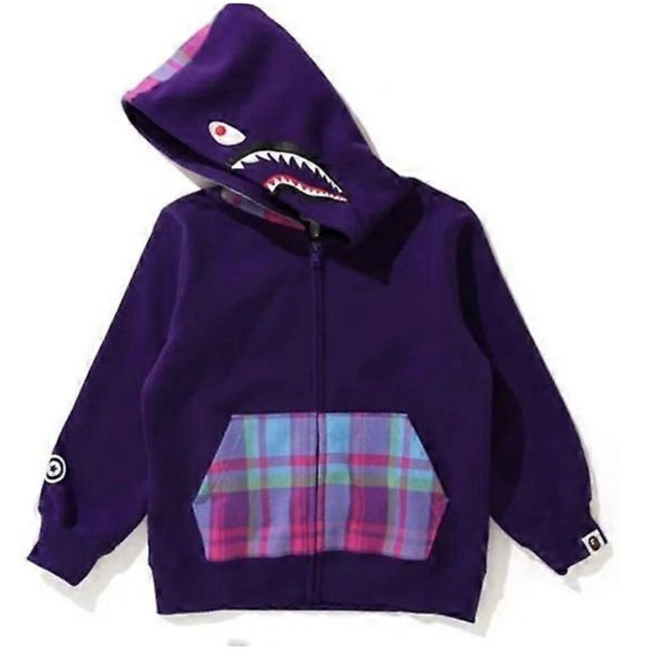 Детски суичър, BAPE Camo 3D, качулка, цип, лилав, полиестер