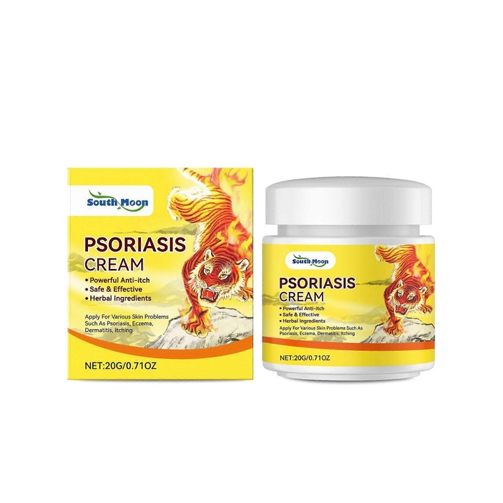 Krém Pszoriázisra és Ekcémára, 3 darab, Természetes Kivonatokkal, Hidratáló és Nyugtató, 150ml