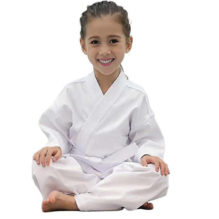 Costum de Taekwondo, set pentru copii alb, poliester-bumbac