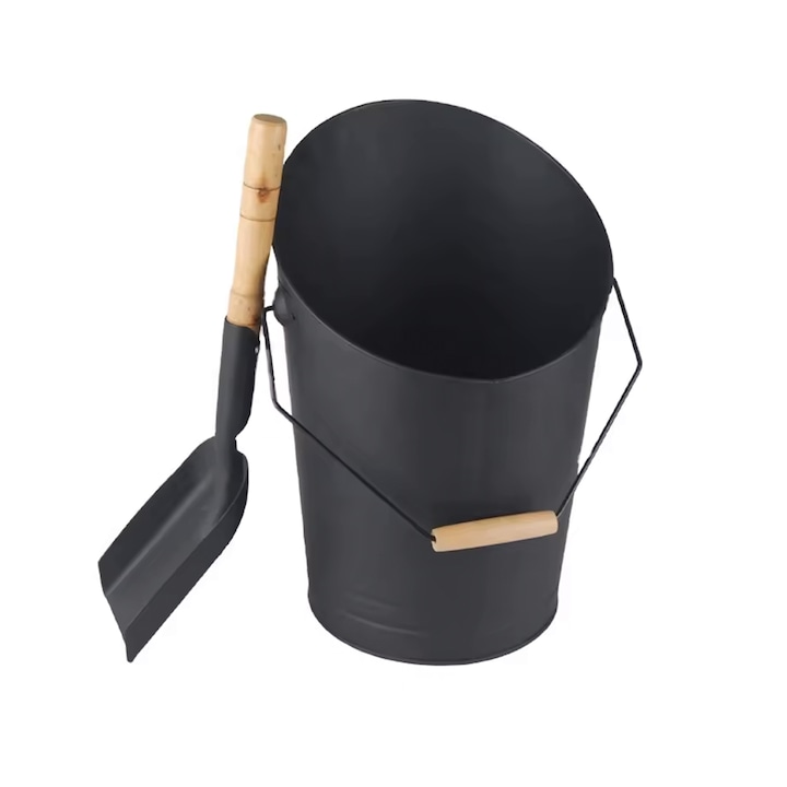 Galeata pentru cenusa cu lopata din otel/lemn Sannover