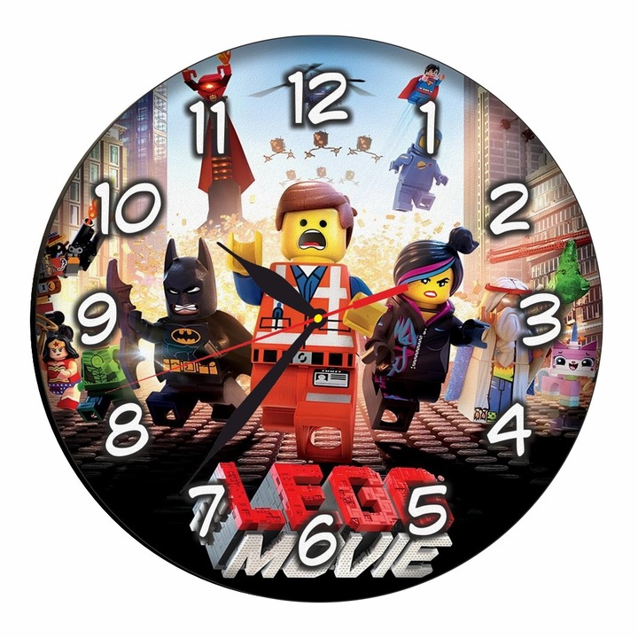 Ceas Disney, Lego Movie, Lemn, 30 cm, CSDUV015