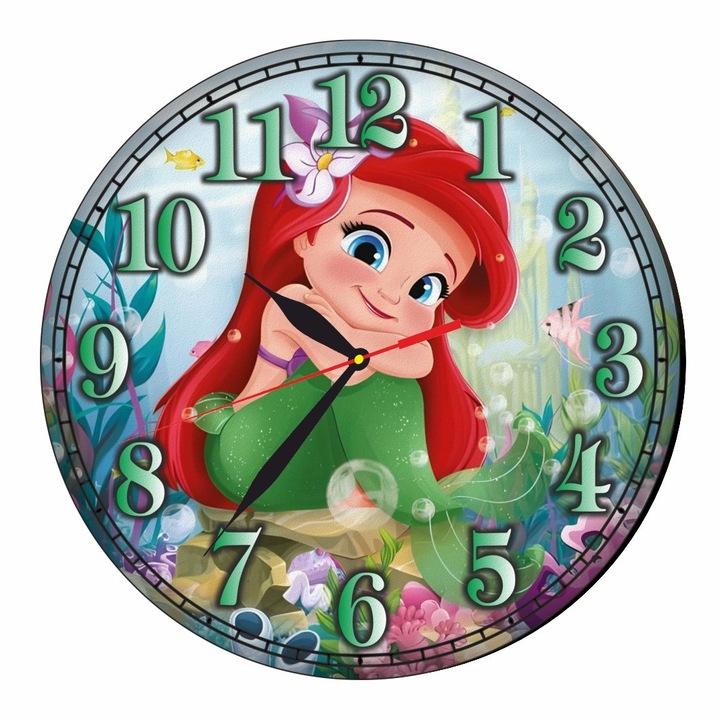Часовник Disney, Малката русалка, The Little Mermaid, Дърво, 30 см, CSDUV055