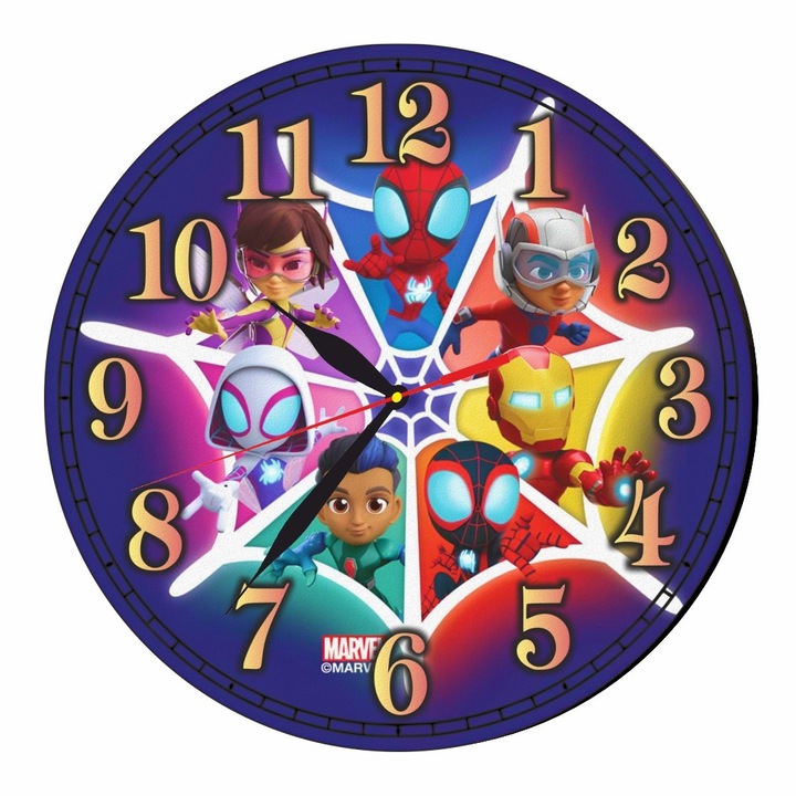 Ceas Disney, Spider-Man, Spidey and His Amazing Friends, Lemn, 30 cm, CSDUV066