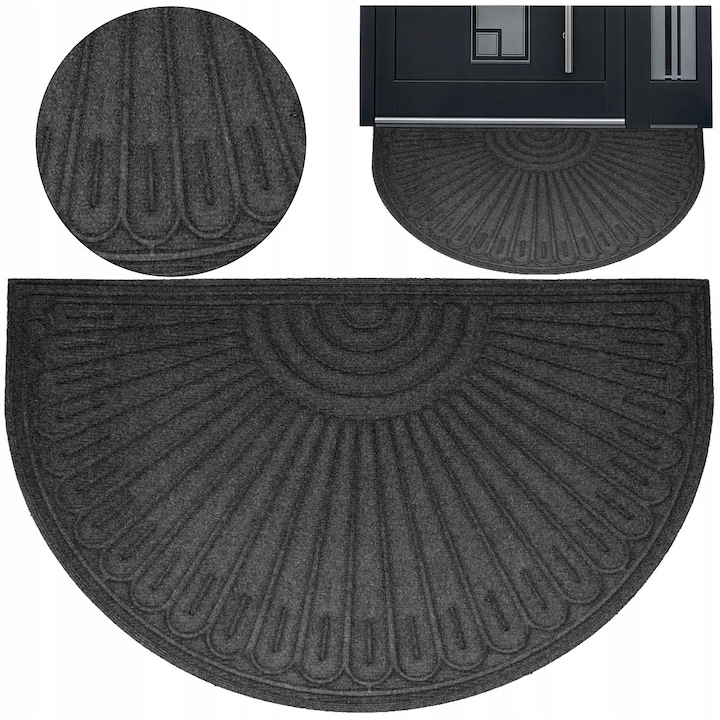 Deco4Home Kiri 60x90 félig kerek szürke szennyfogó szőnyeg