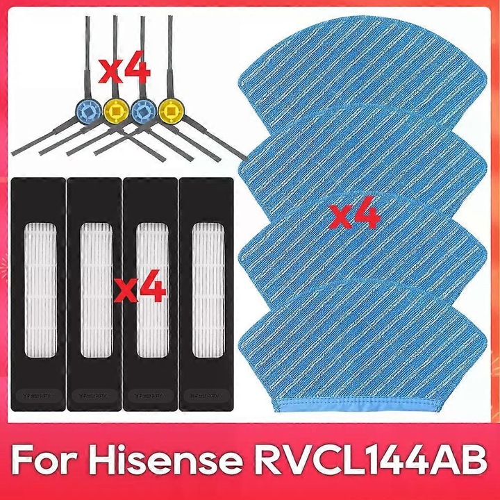 Set accesorii pentru aspirator, piese de schimb, perii laterale, filtru, mop, pentru Hisense RVCL144AB
