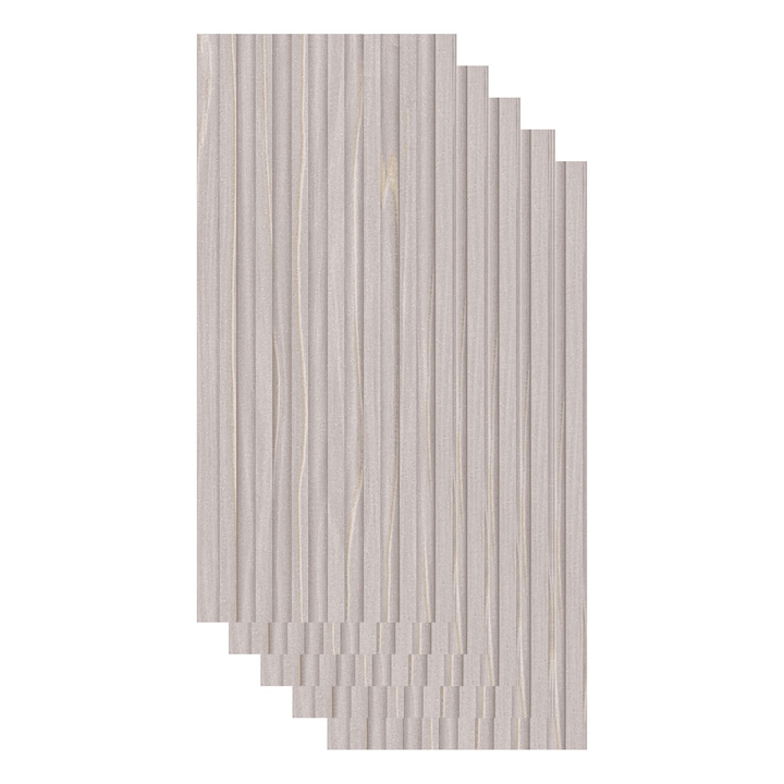 Set 5 panouri decorative, riflaj, wpc, 260x15x 0.8 cm, lemn