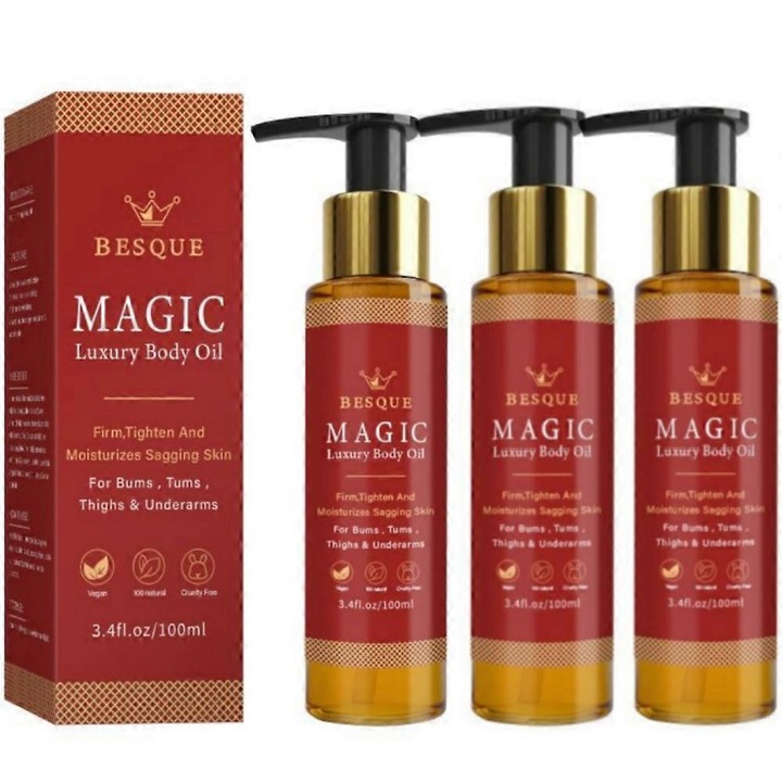 BESQUE Magic Luxury testolaj szett 100ml, mélyhidratálás, gyors felszívódás, minden bőrtípusra, 3 darab