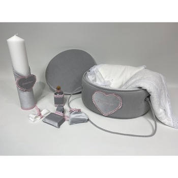 Trusou botez la cufar Din catifea si lumanare id:47 model Ola Baby Trusou botez la cufar Din catifea si lumanare id:47 model Ola Baby