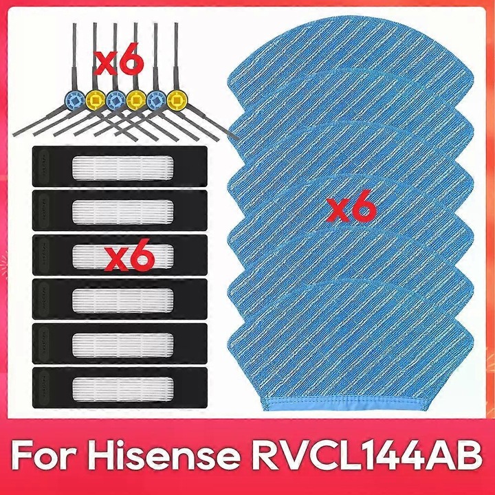 Set accesorii pentru aspirator, piese de schimb, perii laterale, filtru, mop, pentru Hisense RVCL144AB