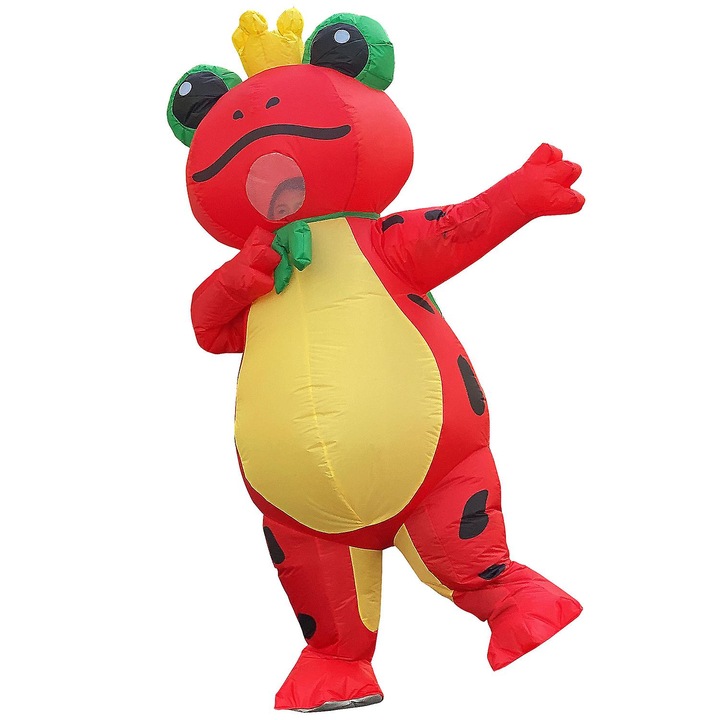 Надуваем костюм, Жабок, L, Червен/Жълт