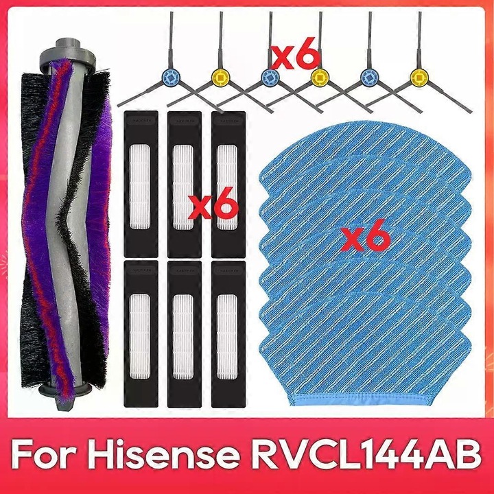 Set accesorii pentru aspirator, piese de schimb, perii laterale, filtru, mop, pentru Hisense RVCL144AB