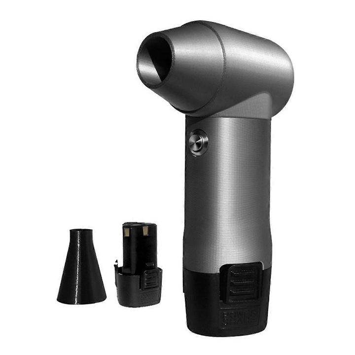 Suflanta de mana, 140000RPM, negru si argintiu, dimensiuni 9.5x5x17cm, cu baterie detasabila